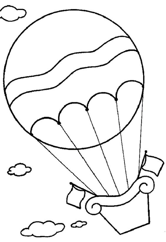 Tổng hợp các bức tranh tô màu khinh khí cầu cho bé