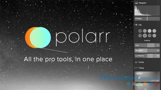 Phần mềm sửa ảnh Polarr