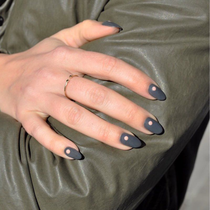 matte gray nails