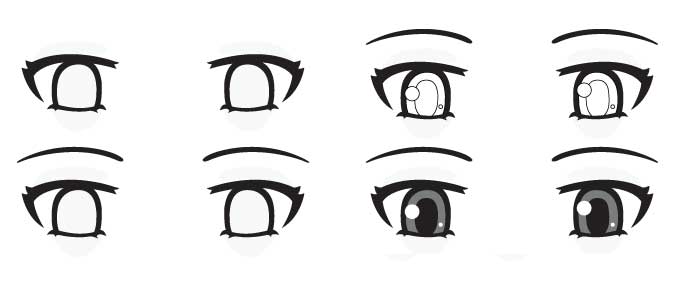 Vẽ mắt anime xấu hổ/ngượng ngùng