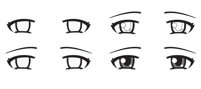 Vẽ mắt anime buồn