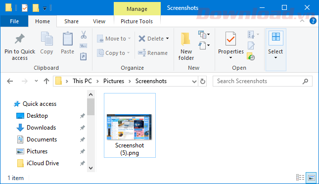 Thư mục lưu trữ ảnh chụp màn hình trên Windows