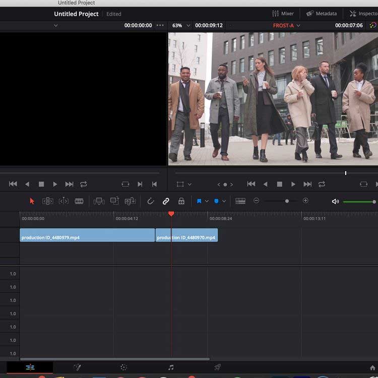 Một dự án trên Davinci Resolve