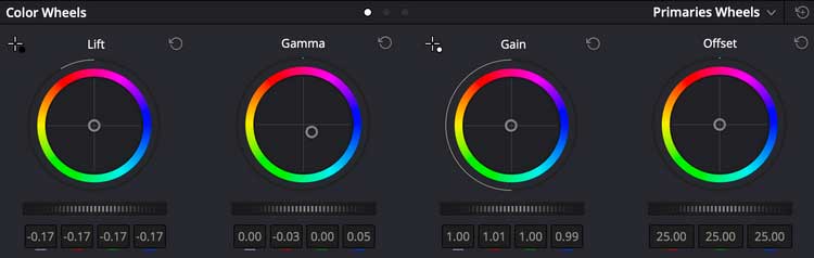 Bánh xe màu trong Davinci Resolve