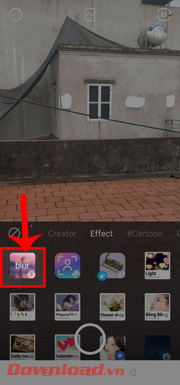 Chọn hiệu ứng chụp hình Blur