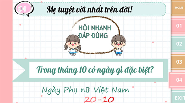 PowerPoint sinh hoạt lớp ngày 20/10