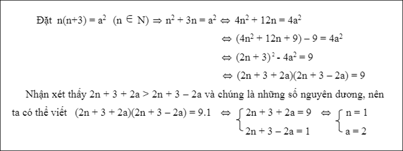 Giải ví dụ về tìm giá trị của biến sao cho biểu thức đó là một số chính phương