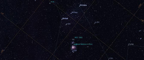 Hình ảnh chòm sao trên Stellarium