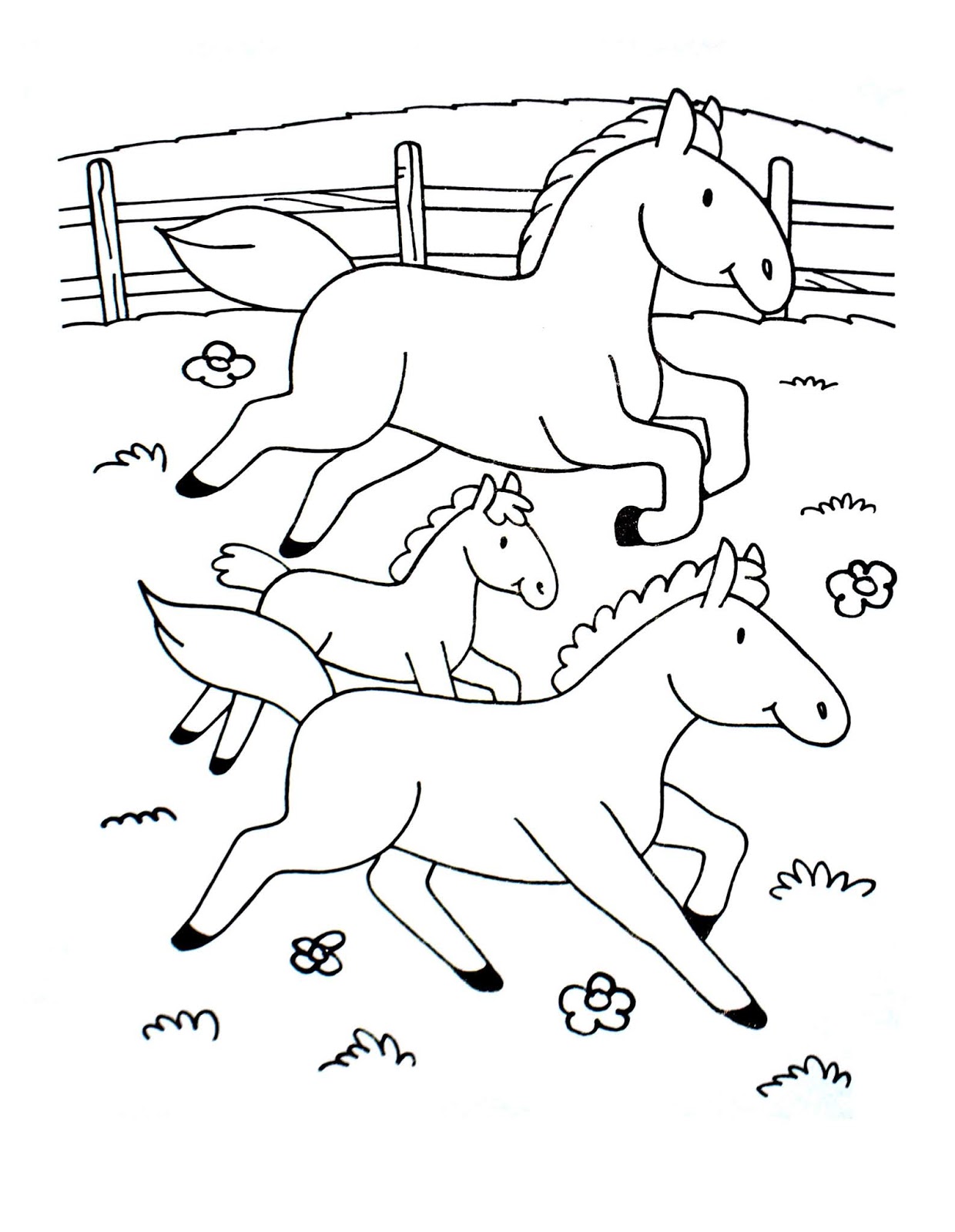 Tổng hợp các bức tranh tô màu con ngựa cho bé