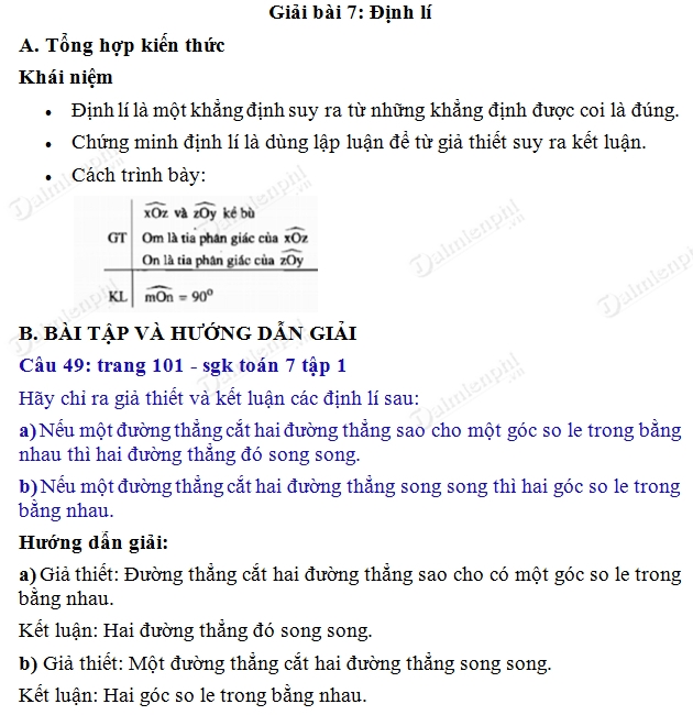 giai toan lop 7 dinh li